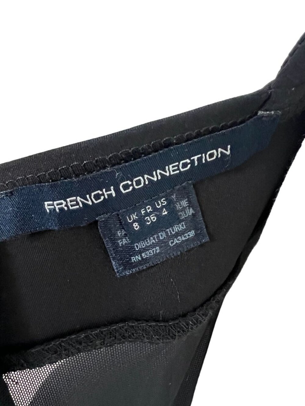 FRENCH CONNECTION Black Mesh Cutout Cocktail Dress Size US 4 - Picture 7 of 7